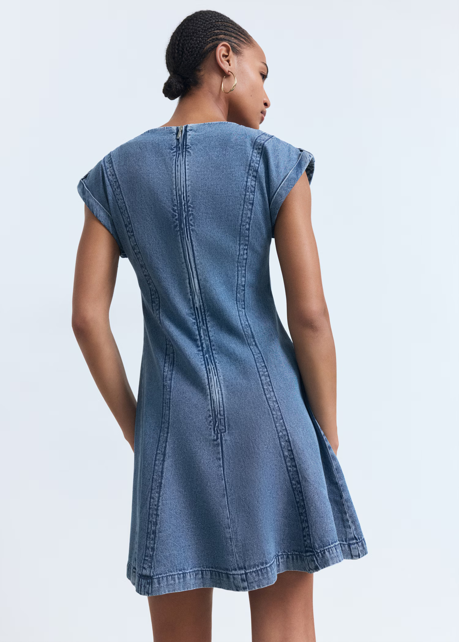 Denim dress with seam detail - Women | MANGO United Kingdom | MANGO (UK)