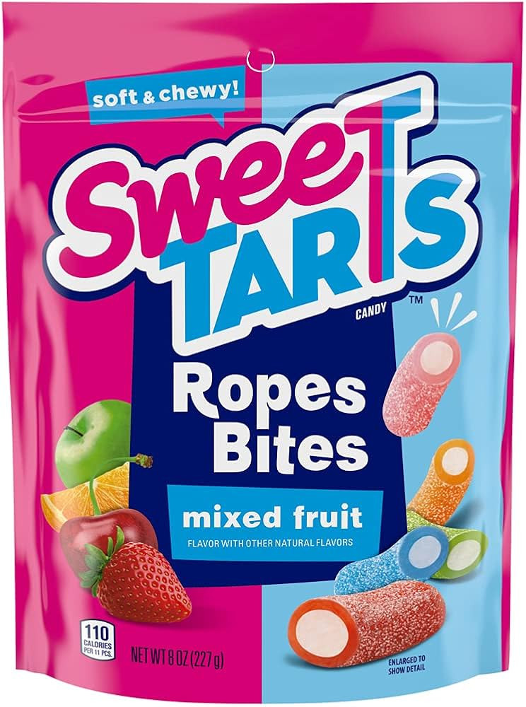 SweeTARTS Rope Bites Candy, Mixed Fruit, 8 Ounce Resealable Bag | Amazon (US)
