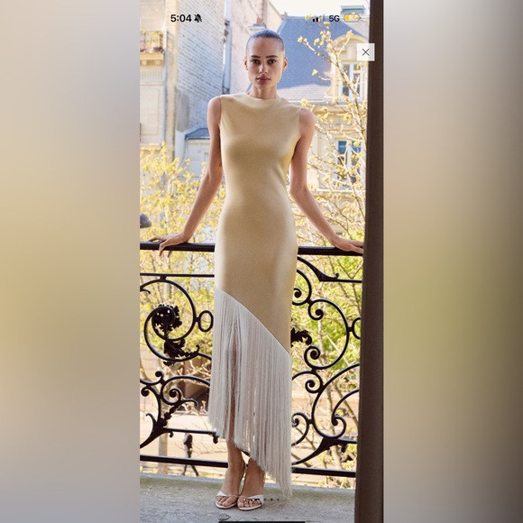 Elegant Cream Fringe Maxi Dress | Poshmark