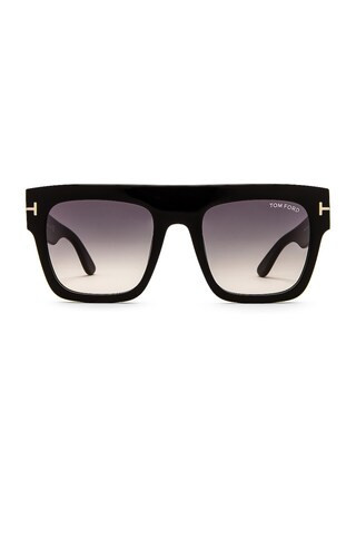 TOM FORD SONNENBRILLE RENEE in Shiny Black & Gradient Smoke Lens - Black. Size all. | FWRD 