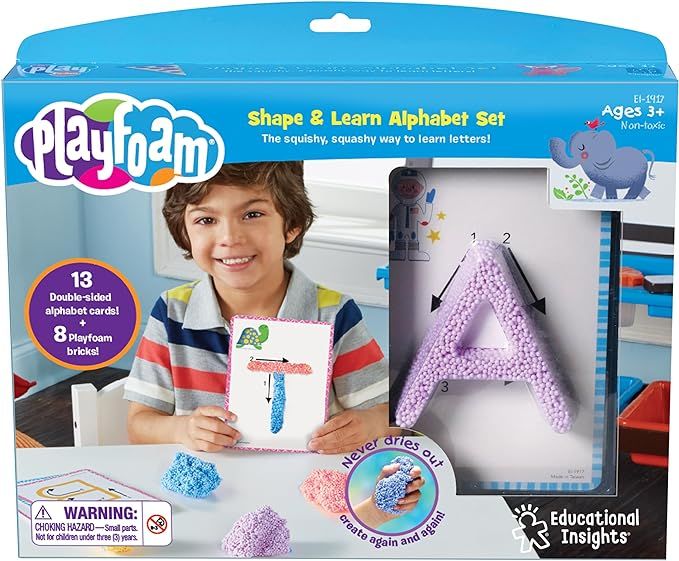 Educational Insights Playfoam Shape & Learn 26 Letter Alphabet Set with Assorted Colors and Flash... | Amazon (US)