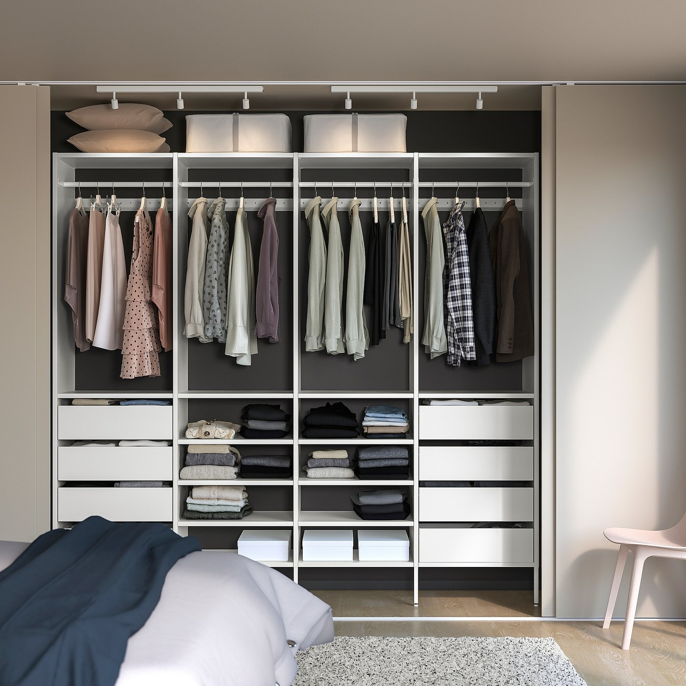 IKEA AURDAL wardrobe combination, white, 98 3/8x15 3/4x87 | IKEA US