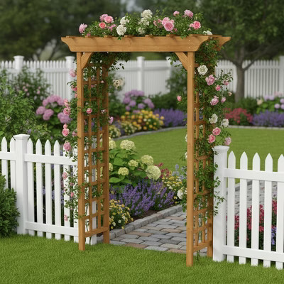 Wooden Arbor and Wedding Arch for Ceremonies, Also Serves as Wood Trellis for Plant Climbing and Christmas Decor Pergola for Garden Backyard | Target