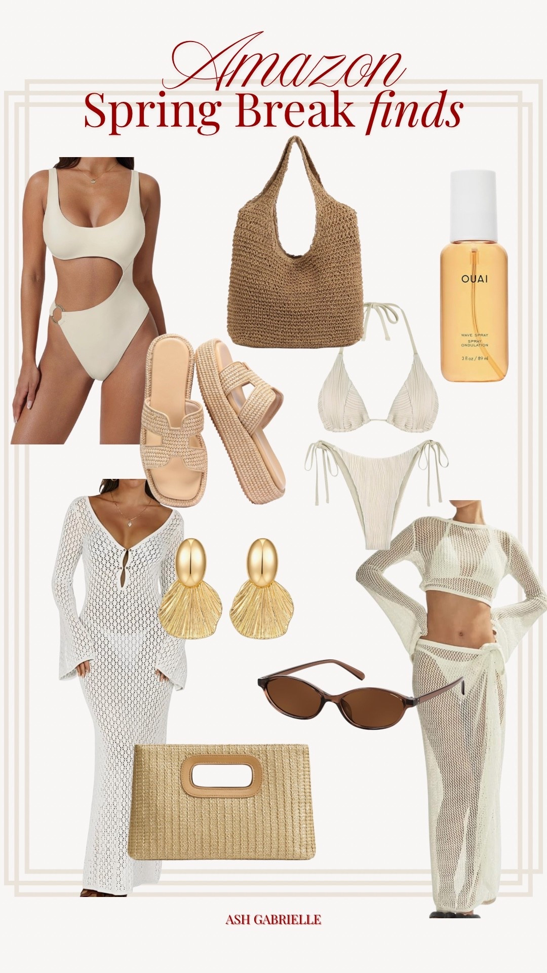 Spring break must haves from Amazon 🏝️the cutest crochet cover ups, bags & sandles with accent accessories like statement earrings and shades 

#LTKSeasonal