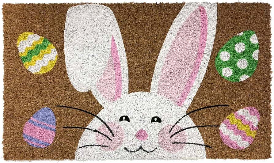 Briarwood Lane Happy Easter Bunny Coir Doormat Natural Fiber Outdoor 18" x 30" | Amazon (US)