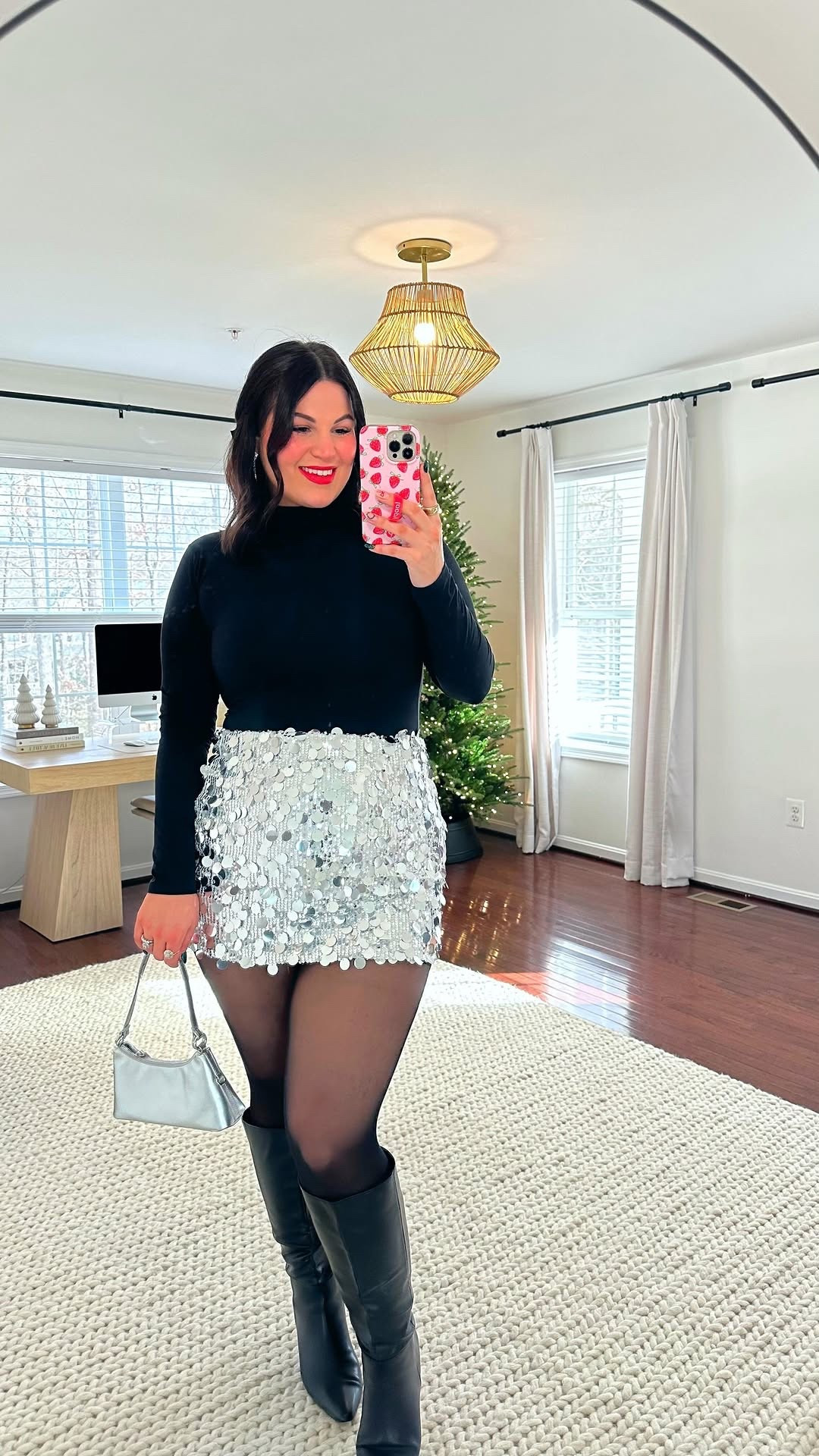 Last minute New Year’s Eve outfit! 

Wearing a size xl in the skirt, bodysuit, + tights. *similar bags

#LTKootd #LTKHoliday #LTKMidsize