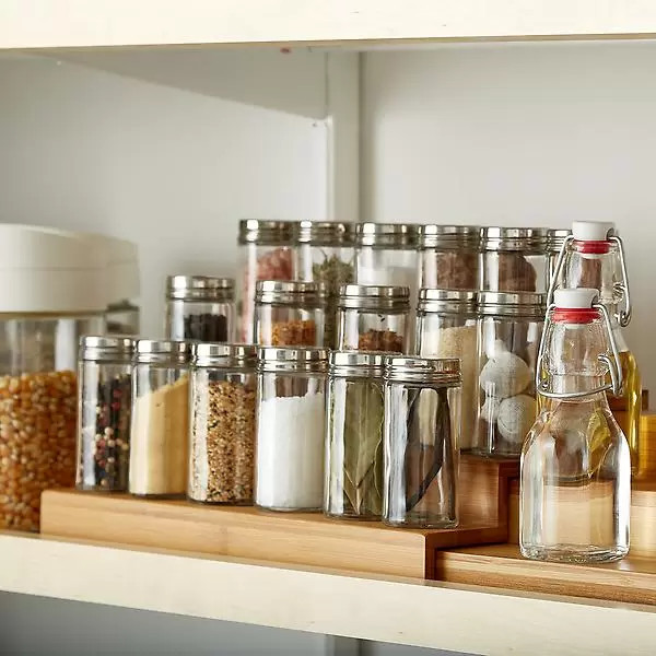 3-Tier Bamboo Expanding Spice Shelf | The Container Store