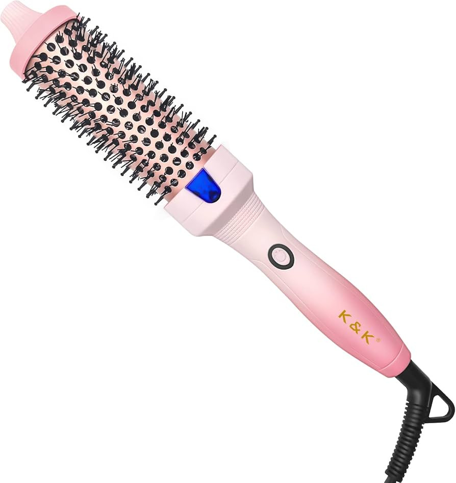 K&K 1.5 Inch Heated Curling Comb Ceramic Tourmaline Ionic Curling Iron Volumizing Brush Quick Hea... | Amazon (US)