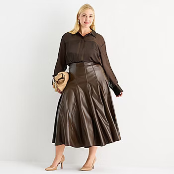 new!Worthington Womens Long Plus Pleated Skirt | JCPenney