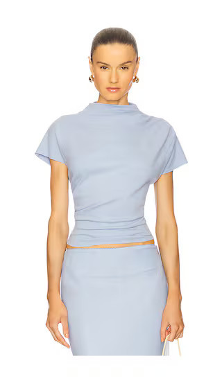 Line & Dot x REVOLVE Walker Draped Top in Baby Blue. - size L | Revolve Clothing (Global)
