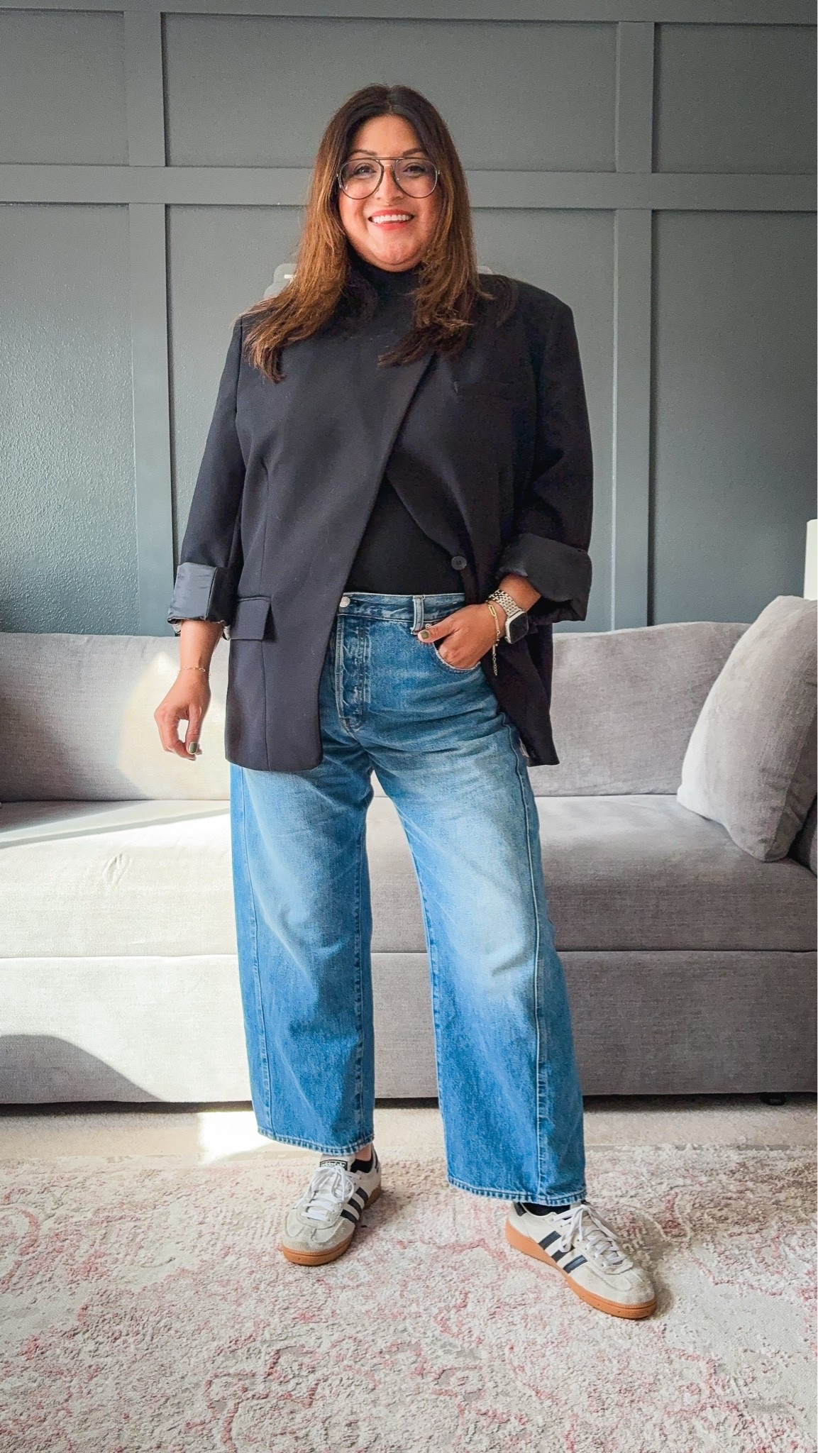 ASOS blazer - L
Madewell barrel jeans - 32
Adidas
@ASOS @Madewell @Madewell @onequince @adidas

#LTKMidsize #LTKOver40 #LTKootd