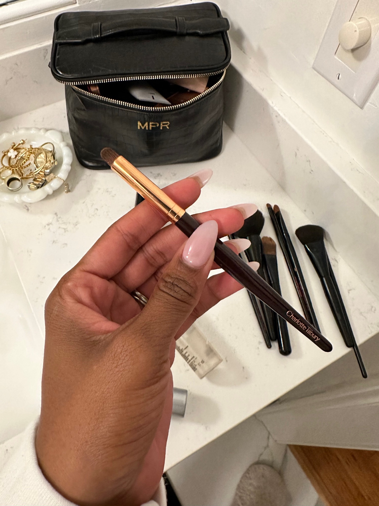 Beauty products, Charlotte Tilbury, Leatherology, make up necessities