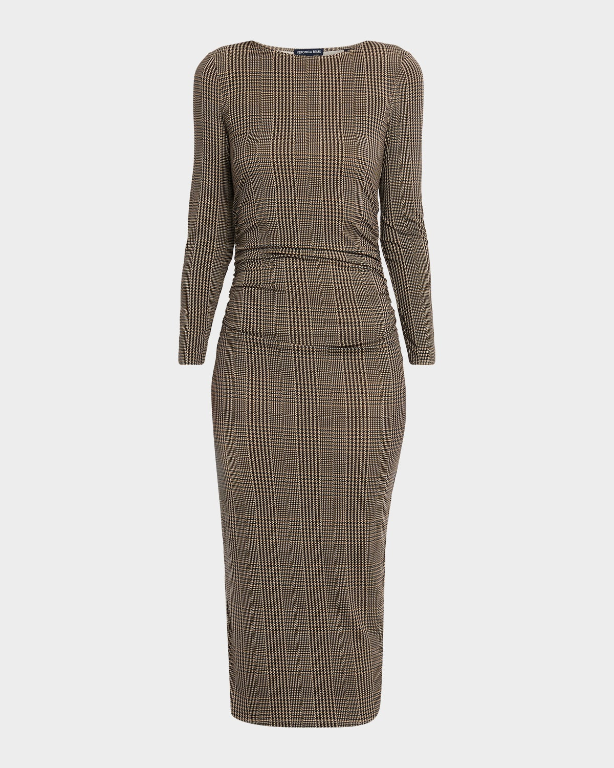 Char Prince of Wales Long-Sleeve Midi Dress | Neiman Marcus