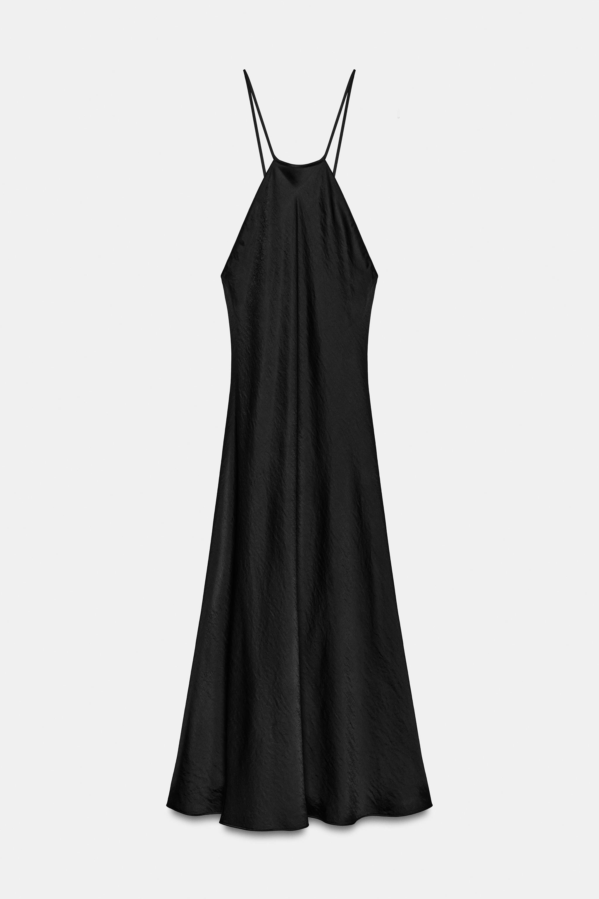 ZW COLLECTION SATIN EFFECT HALTER DRESS | Zara US