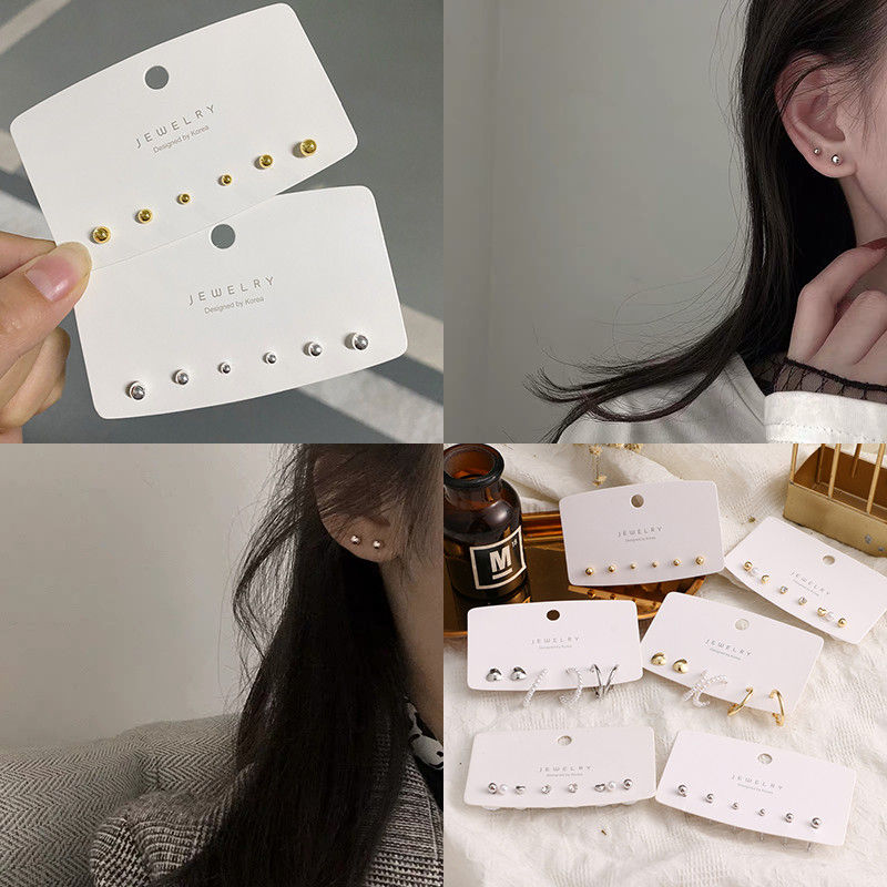 Brincos De Amor Simples Estilo Coreano Ins Multipeças Bola Feminina | Shopee (BR)