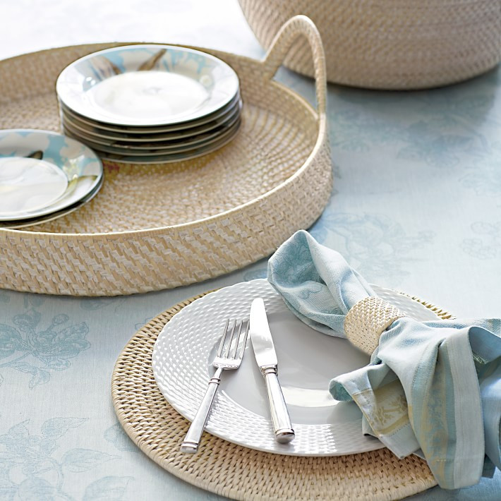 Hapao Round Tray, Light Wash | Williams-Sonoma