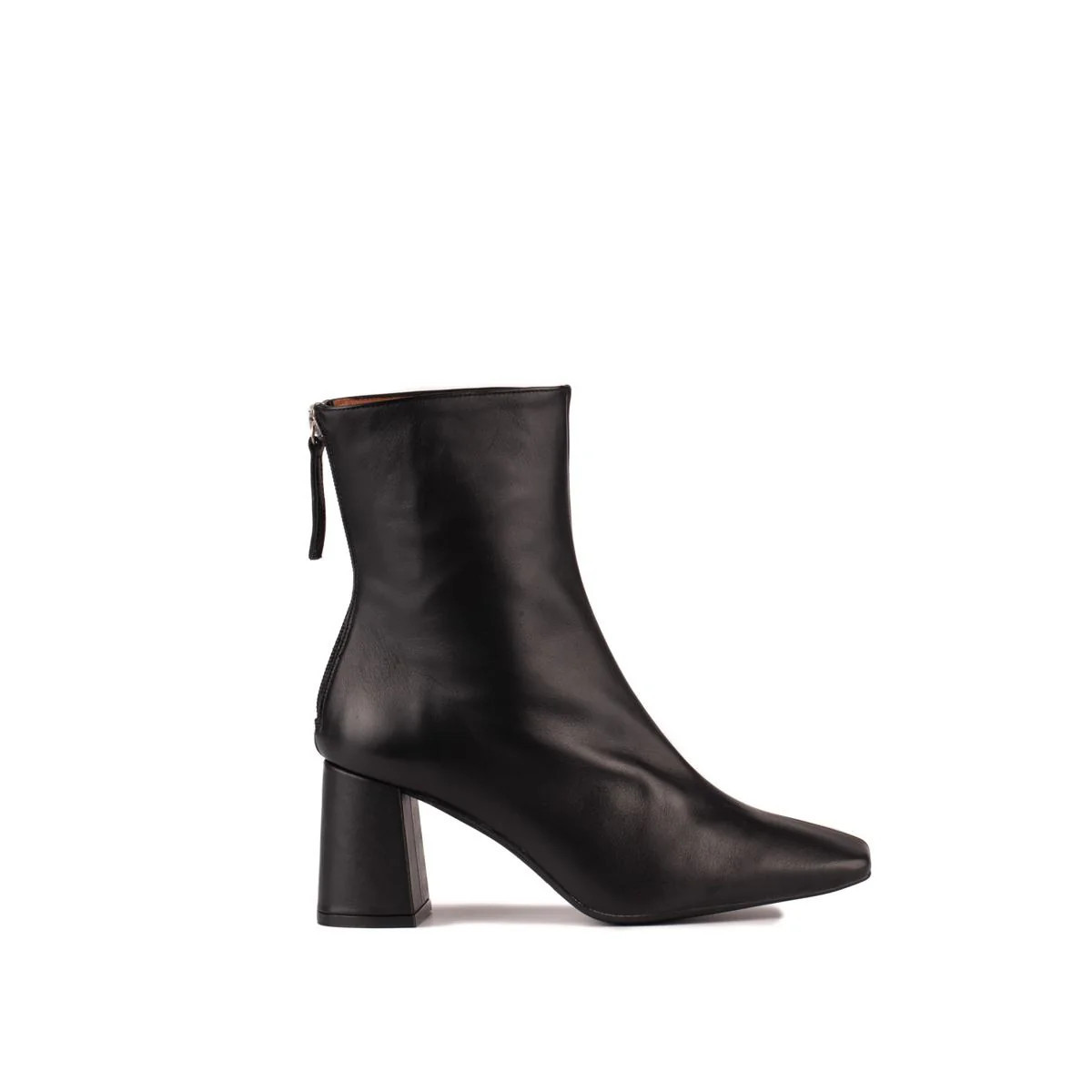 Angel Alarcon Leather Ankle Boots With Square Toe Wide Heel And Zipper | Baltini