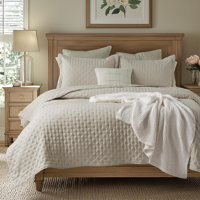 Bedsure Quilts Queen Size - Linen Bedspread Queen Size & Lightweight Comforter, Modern Farmhouse ... | Amazon (US)