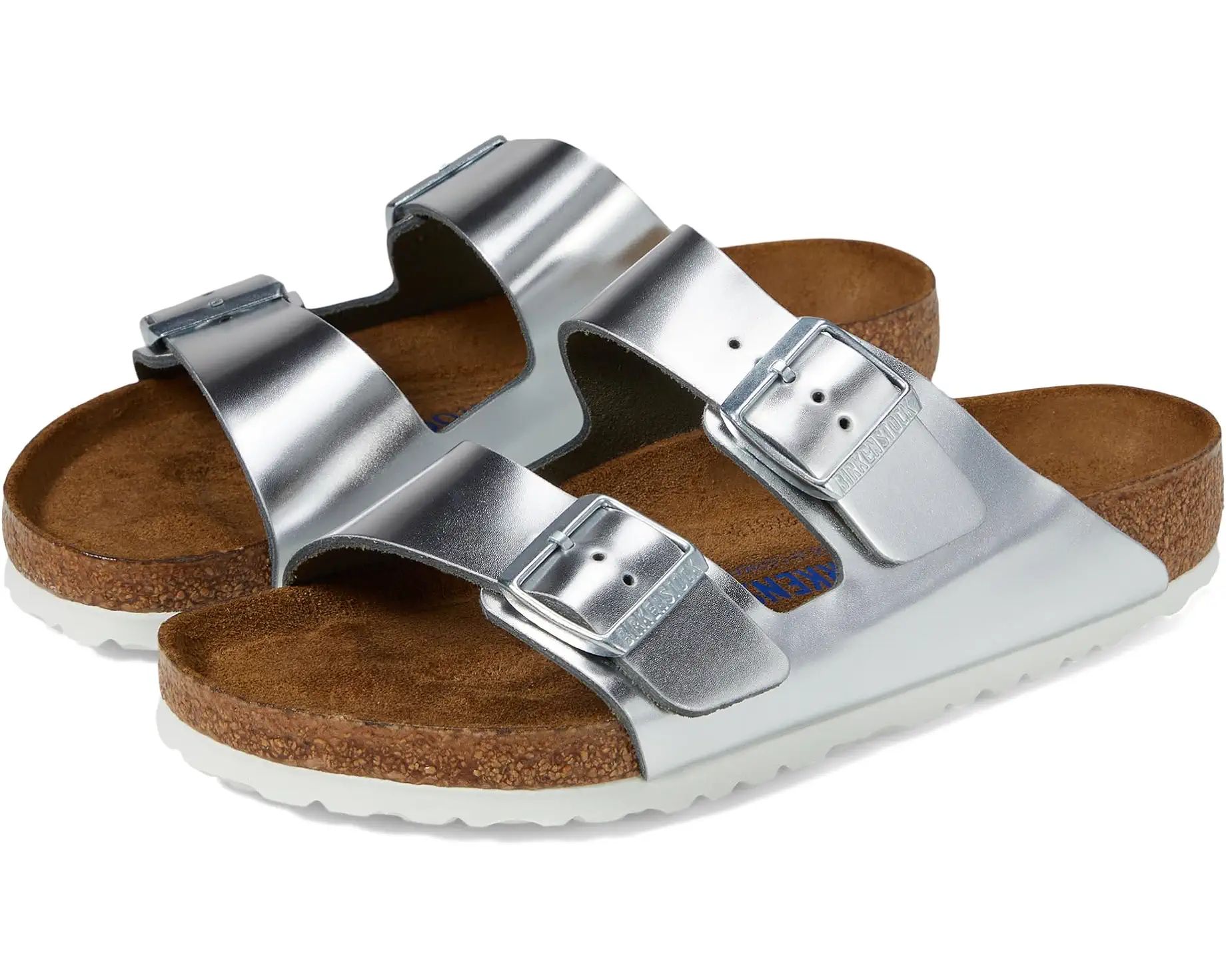 Birkenstock Arizona Soft Footbed - Metallic Leather | Zappos