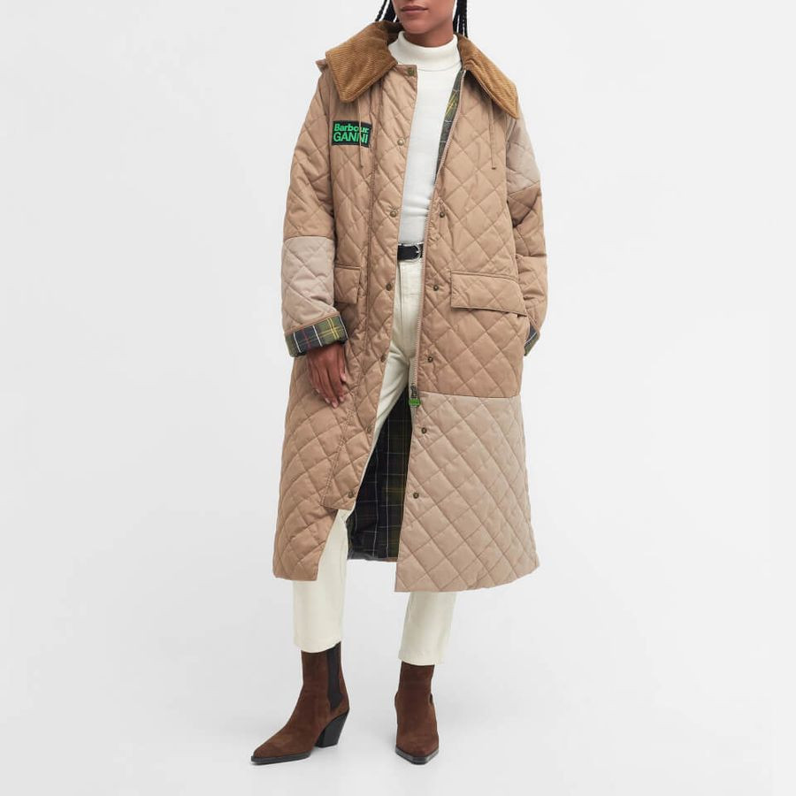 Barbour x GANNI Burghley Quilted Recycled Shell Coat | Coggles (Global)