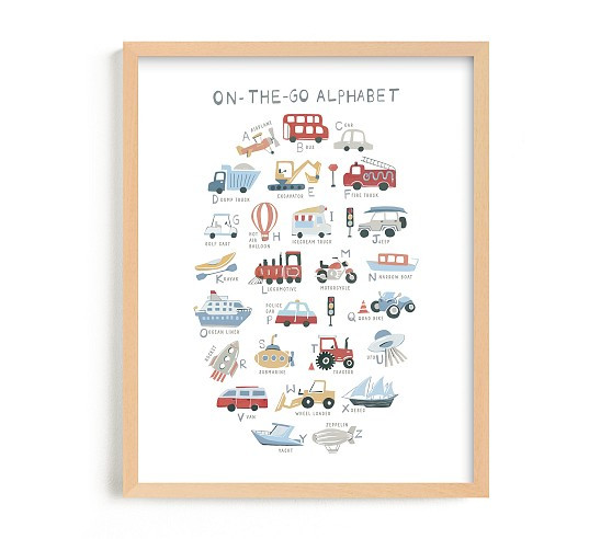 Minted® Transportation Alphabet Wall Art by Teju Reval | Pottery Barn Kids