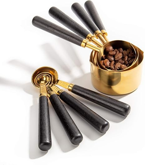 LaGoldoo Measuring Cups and Spoons Set of 8 Pcs, Father's Day Gifts Gold Measuring Cup Kit with W... | Amazon (US)