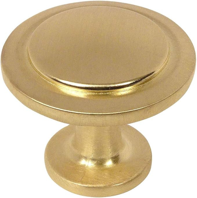 10 Pack - Cosmas 5560BB Brushed Brass Cabinet Hardware Round Knob - 1-1/4" Diameter | Amazon (US)