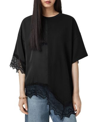 Lenny Lace Trim Tee | Bloomingdale's (US)