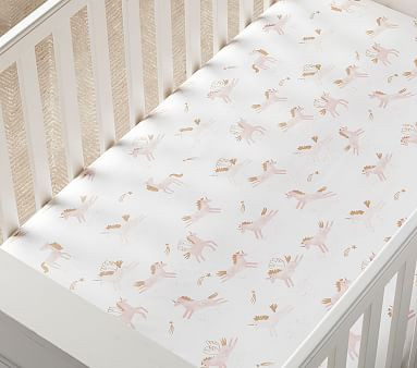 Mila Metallic Crib Fitted Sheet | Pottery Barn Kids