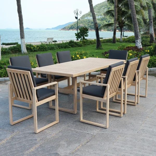 Alexann Rectangular 8 - Person 82.7'' Long Dining Set with Cushions | Wayfair North America