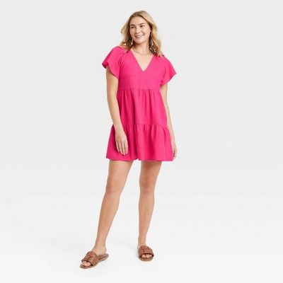 Women's Flutter Short Sleeve Mini Skater Dress - Universal Thread™ | Target
