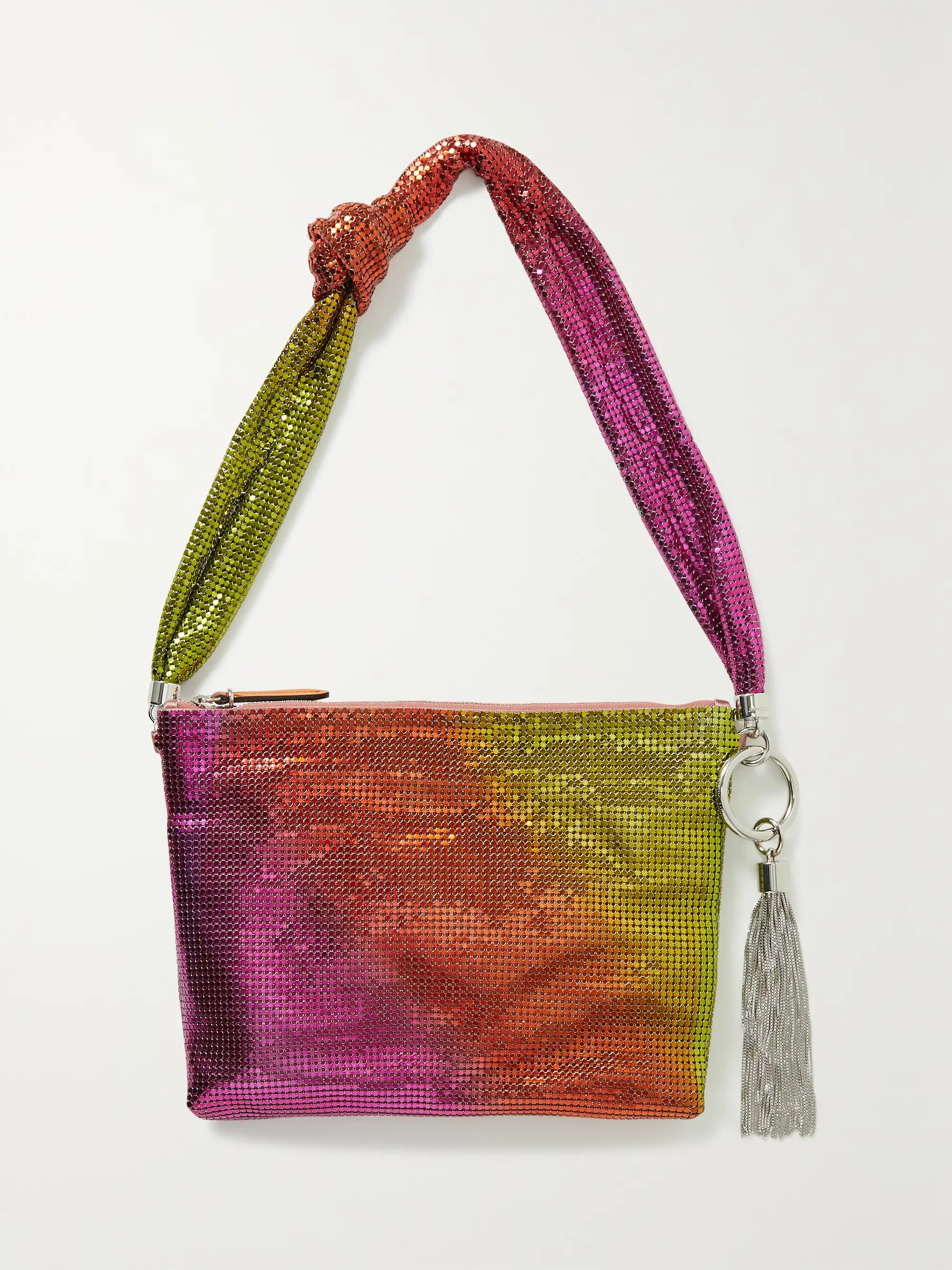 Callie tasseled degradé chainmail shoulder bag | NET-A-PORTER (US)