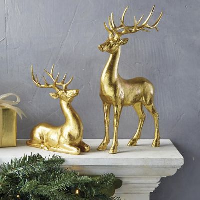 Metallic Shimmer Mantel Deer | Frontgate | Frontgate