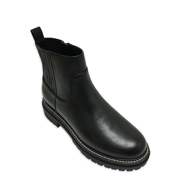 Time and Tru Women's Lug Chelsea Boots, Wide Width Available - Walmart.com | Walmart (US)