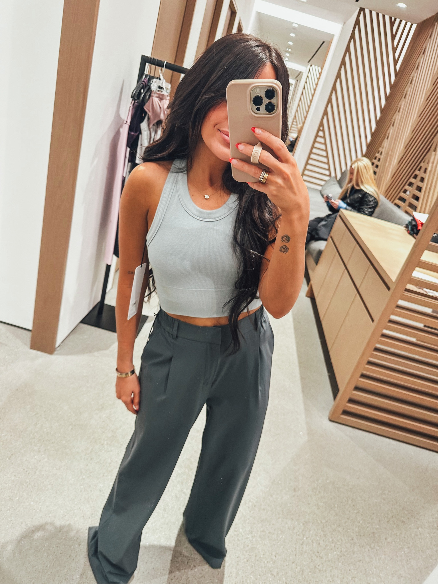 XS in trousers and small in Alo top 

#LTKunder100 #LTKstyletip #LTKunder50