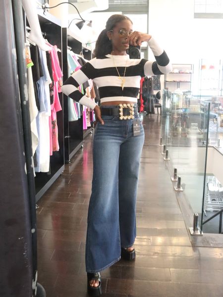 Upgrade a basic jeans and sweater outfit with a bold belt that makes a statement. This look was one of my favorites to try on at the Cynthia Rowley Showroom!

#LTKstyletip #LTKSeasonal