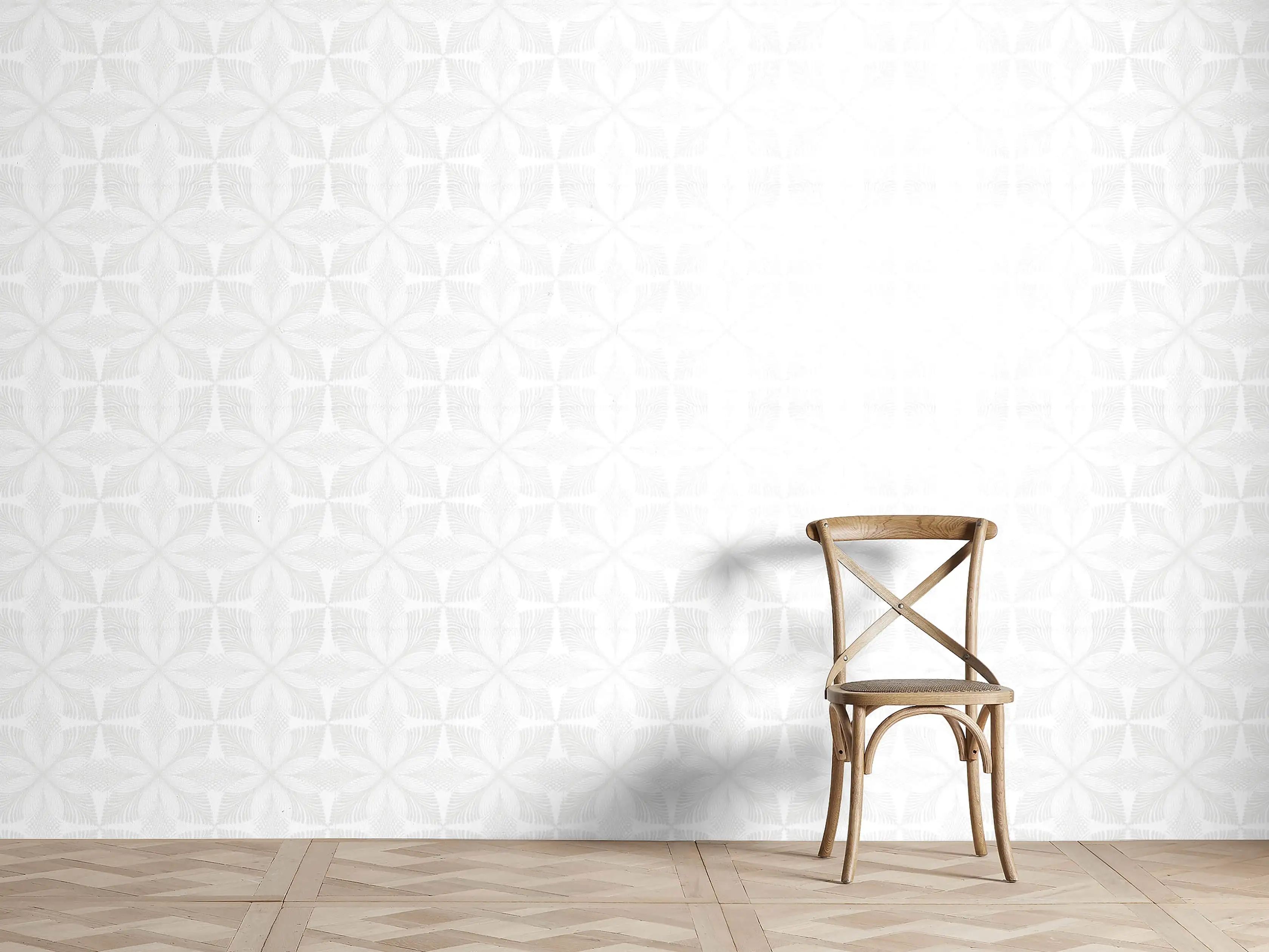 Meredith Grasscloth Wallpaper in White | Arhaus