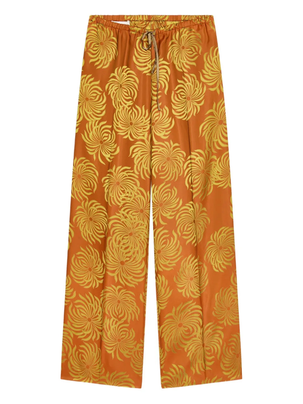 DRIES VAN NOTEN Elasticated Floral Trousers | Orange | FARFETCH | Farfetch Global