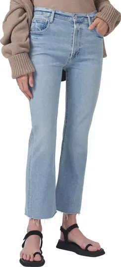 Isola Raw Hem High Waist Crop Bootcut Jeans | Nordstrom