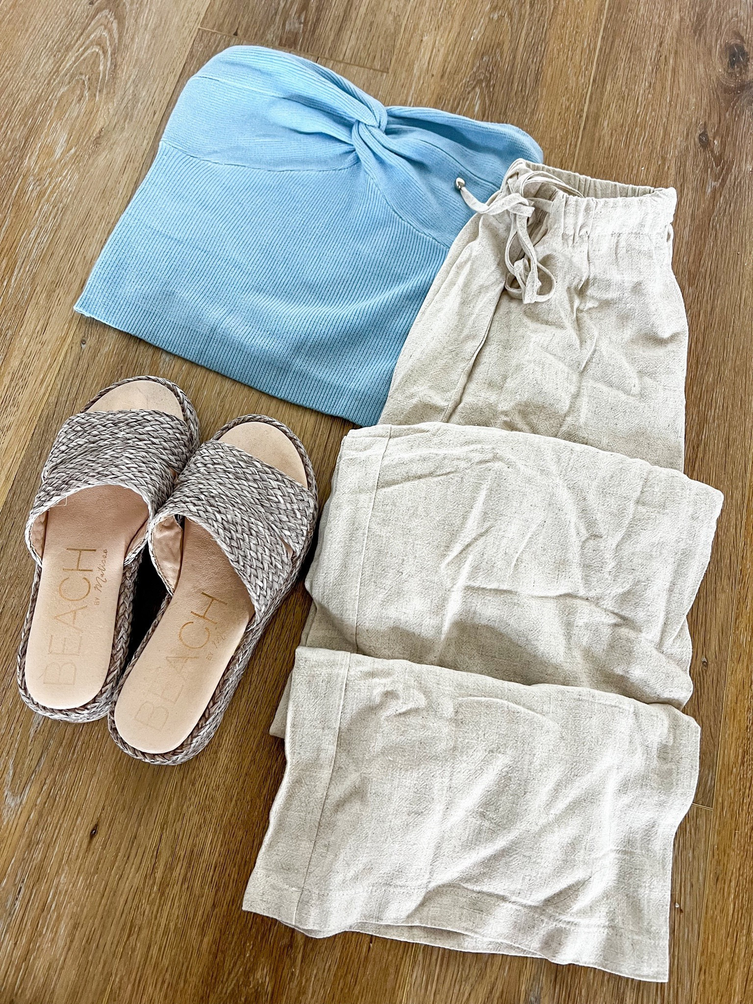 Amazon Summer outfit idea! 

| flat lay | tube top | linen pants | rattan whicker shoes | boho fashion | resort wear | beach outfit | travel outfit | vacation outfit | cruise outfit | amazon fashion | amazon style 

#LTKTravel #LTKFindsUnder50 #LTKSeasonal