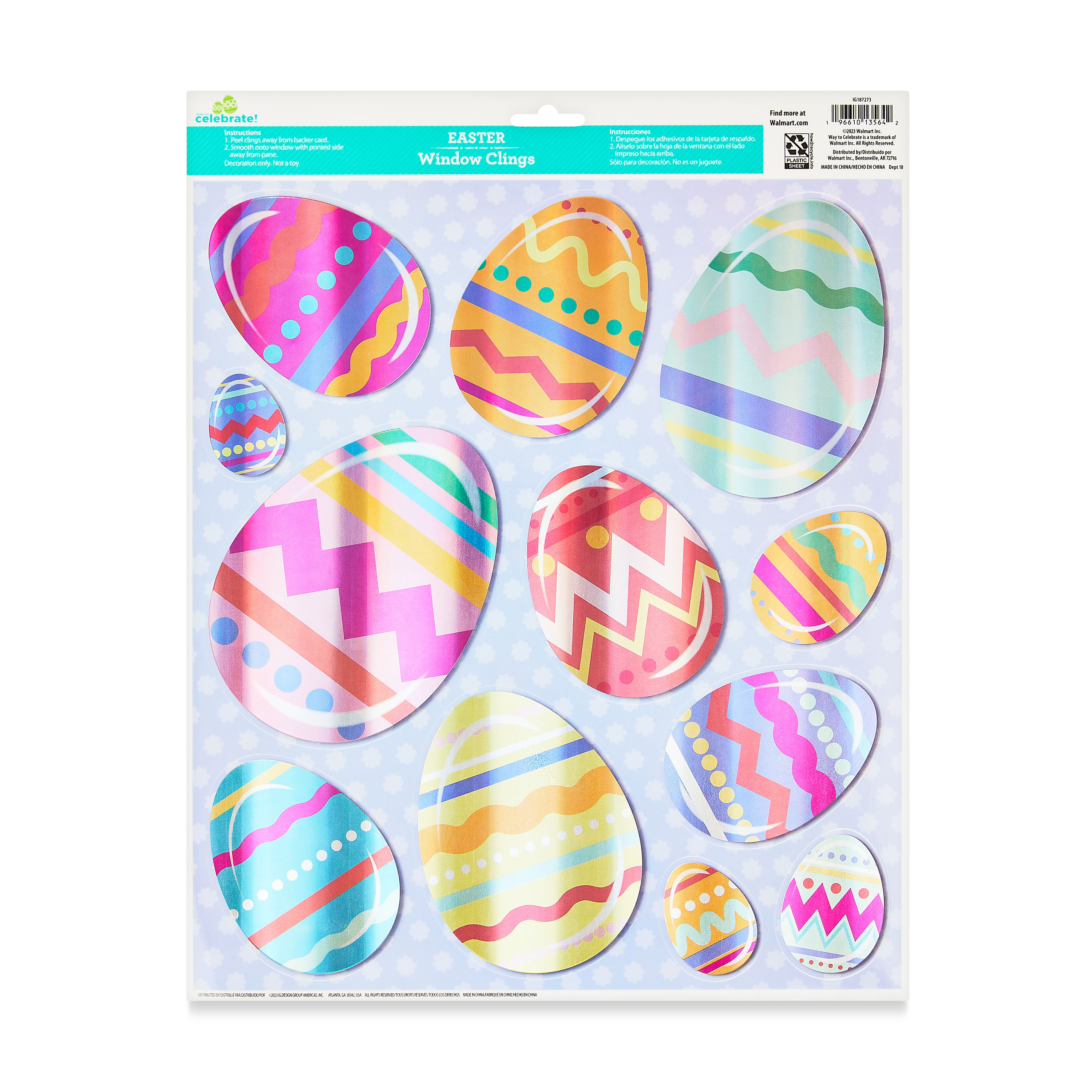 Easter Egg Foil Window Clings by Way To Celebrate | Walmart (US)