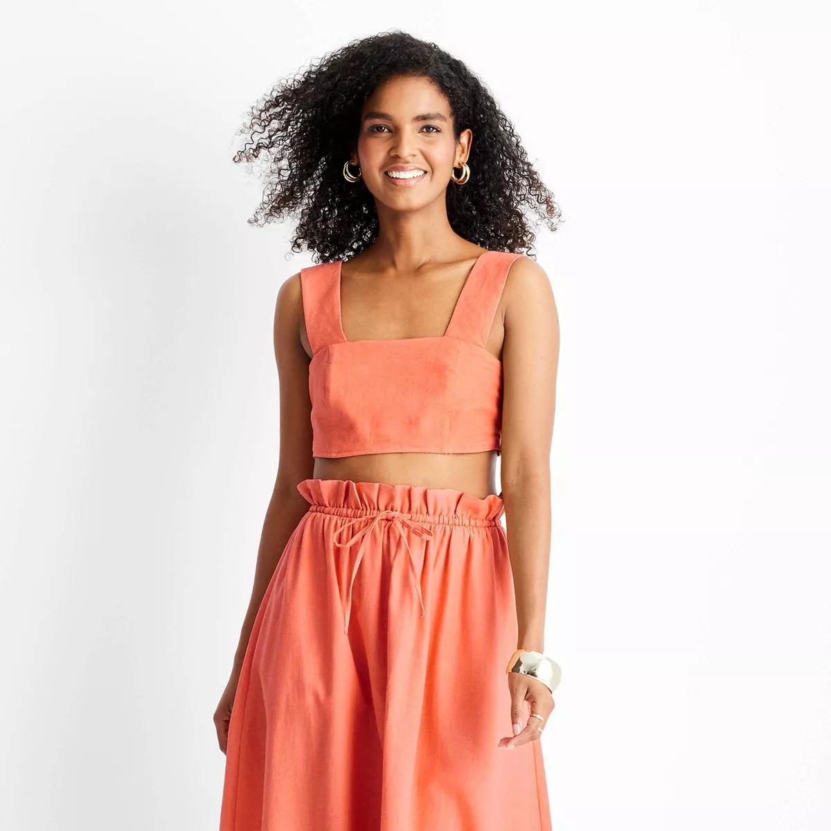 Women's Linen Square Neck Crop Top - Future Collective™ with Jenny K. Lopez | Target