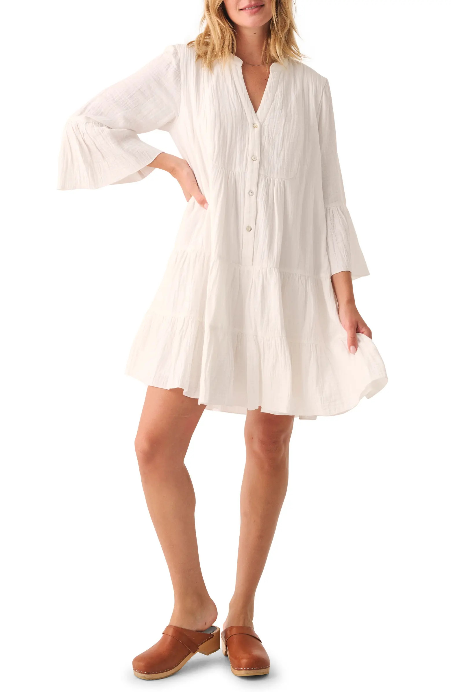 Kasey Dream Gauze Tiered Organic Cotton Minidress | Nordstrom