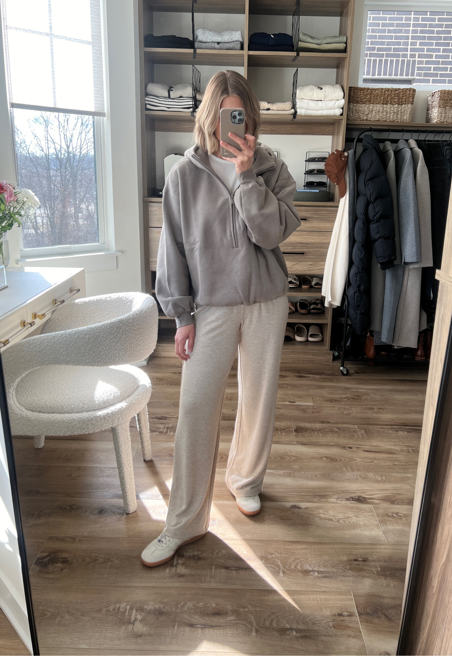 Wearing small lounge pants, 2 sweatshirt, medium tee, 7 sneakers (sized down one)

#LTKfindsunder100 #LTKfindsunder50 #LTKstyletip