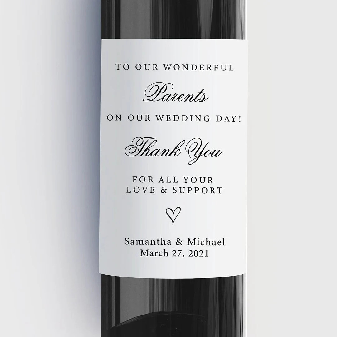 To Our Parents Wedding Day Wine Bottle Label Gift to Parents - Etsy | Etsy (US)