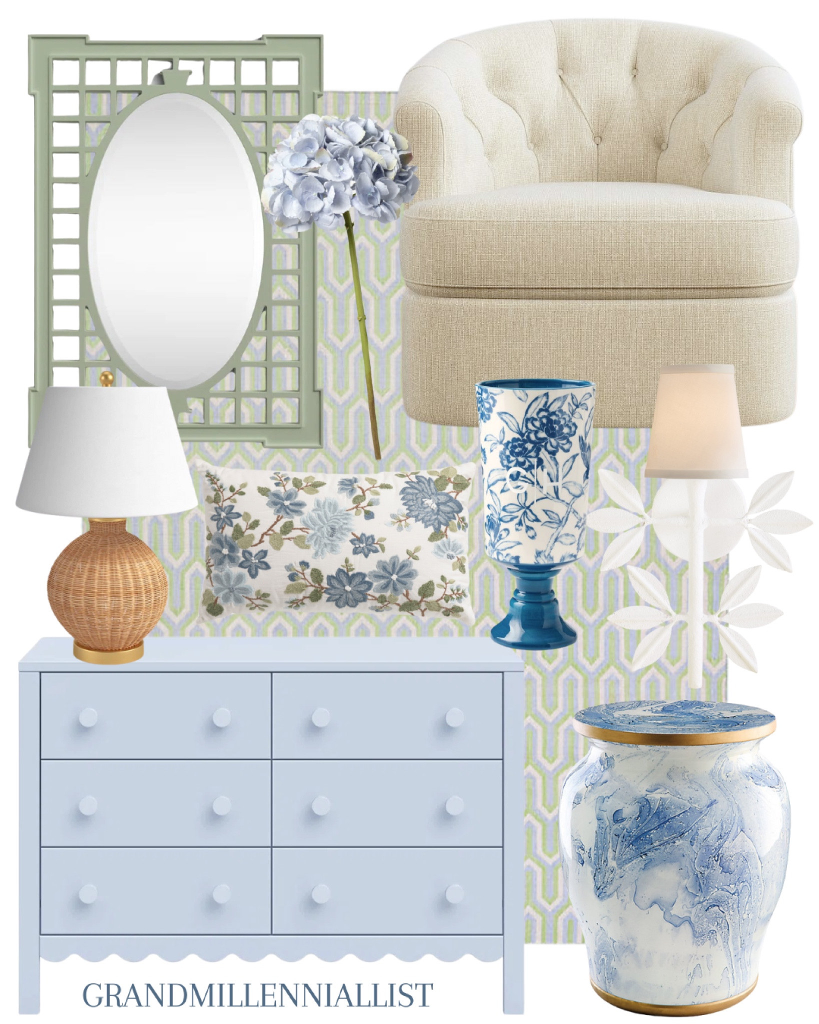 Grandmillennial home New arrivals blue and green decor garden themes botanical home classic style 

#LTKHome #LTKStyleTip