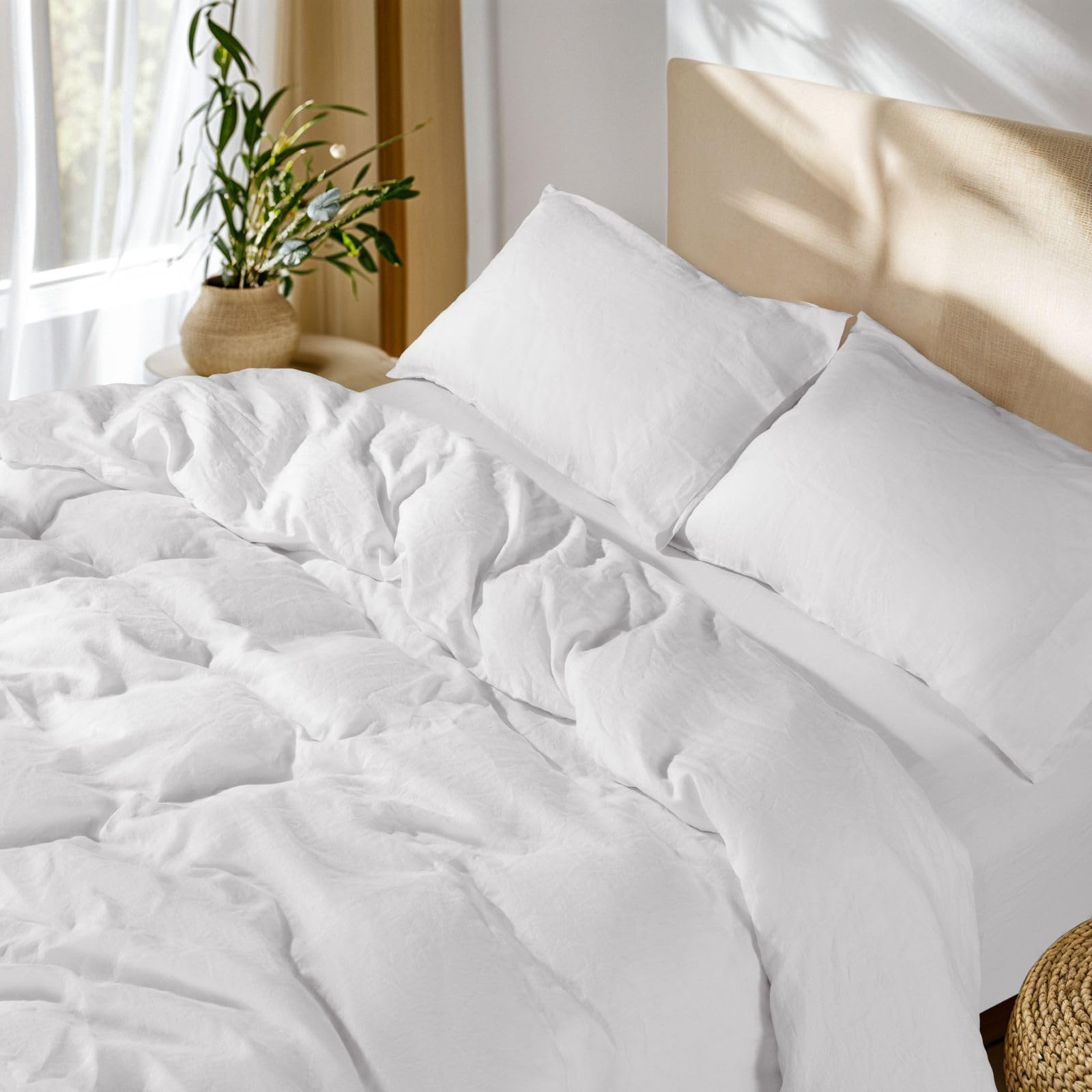 SONORO KATE 100% French Linen Duvet Cover Queen Size, Soft Breathable for Hot Sleepers, Moisture ... | Amazon (US)