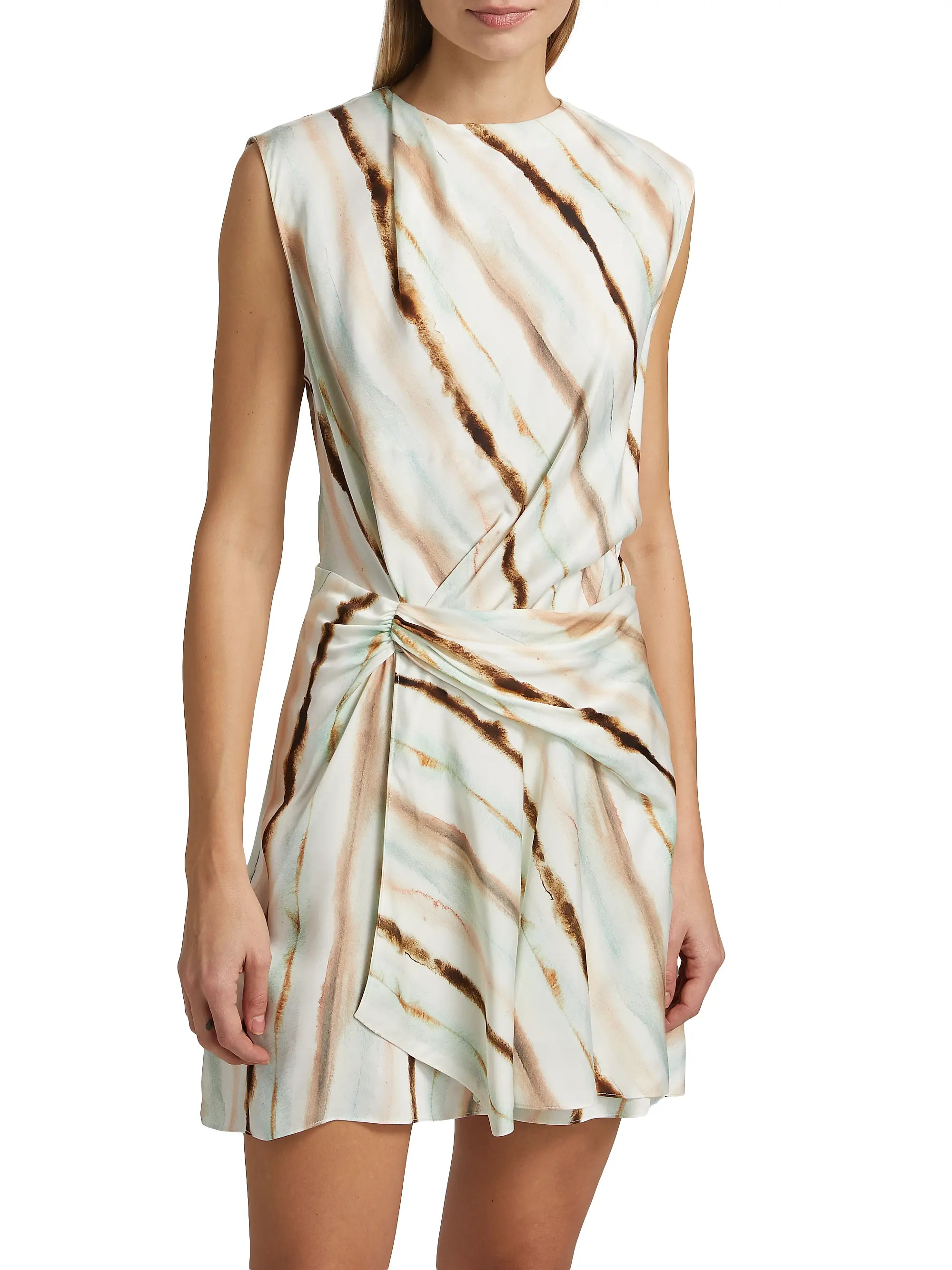 Delia Striped Mock-Wrap Minidress | Saks Fifth Avenue