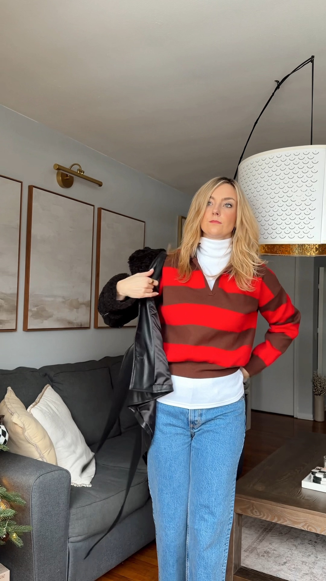 Snowmargeddon is coming: These fleece-lined tights are a total lifesaver — especially for this cold weekend, ladies ❄️
Warm, comfy, and still cute.

Winter outfit idea • winter wear • outfit idea • striped sweater • Abercrombie jeans • faux leather coat 

#LTKTall #LTKootd #LTKgrwm