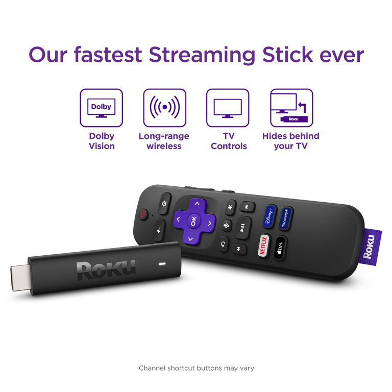 Roku Streaming Stick 4K Streaming Device 4K/HDR/Dolby Vision with Voice Remote and TV Controls | Walmart (US)